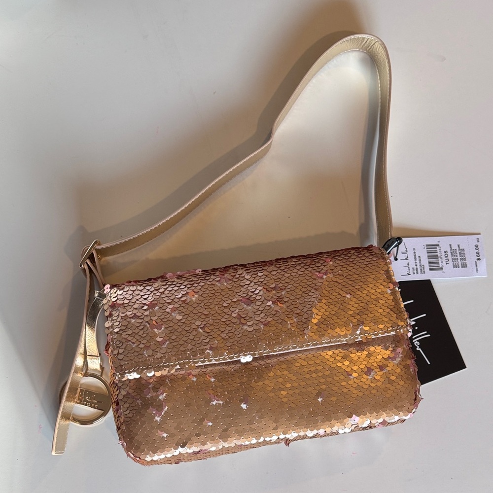 Nicole Miller Gold Sequin Purse